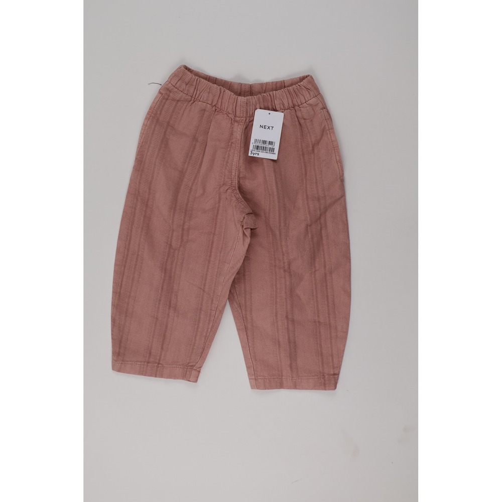 Next Trousers Textured Stripe Pink 3Y NWT